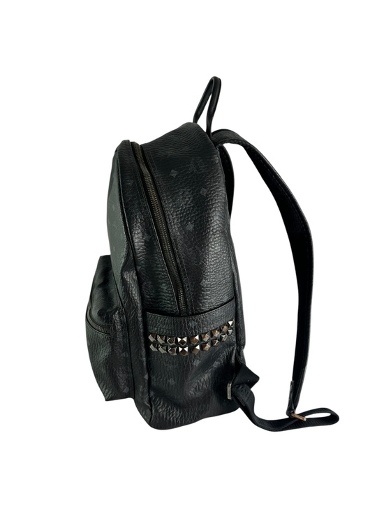 Genuine MCM Monogram Stark Side Studs Visetos Black Backpack Logo Unisex main image 7